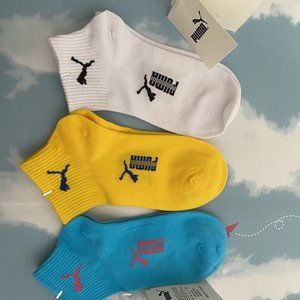 Puma White blue yellow socks